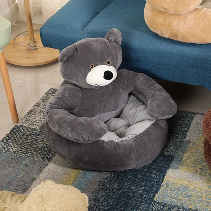 Cozy Bear Hug Plush Pet Bed – Winter Warmth & Comfort for Cats & Dogs!